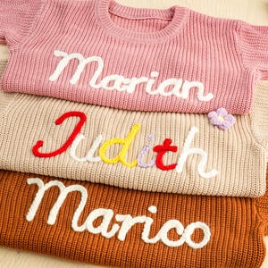 Personalized Baby Name Sweater,Hand Embroidered Name Baby Sweater,Custom Baby Gift,Baby Sweater with Name,Baby Shower Gifts,Birthday Gifts