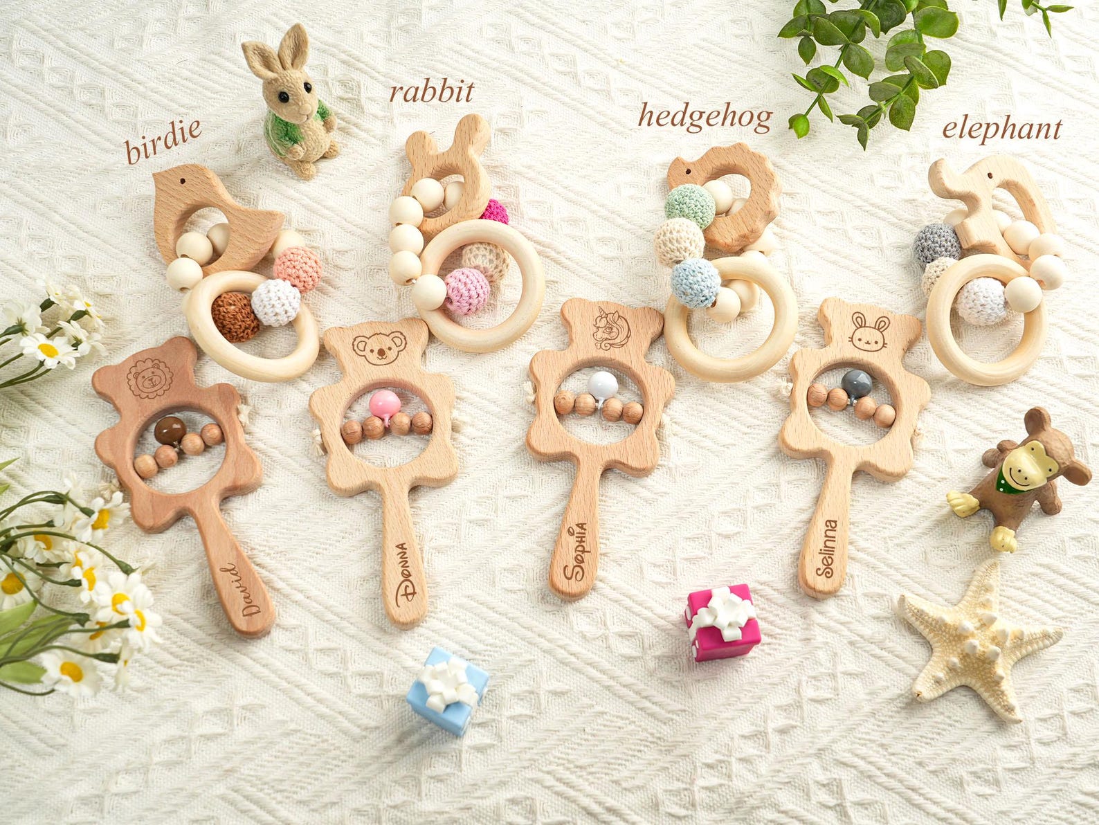 Toyrus Rattle Personalized Rattle for Baby,custom Wooden Baby Rattle,engraved Rattle ...