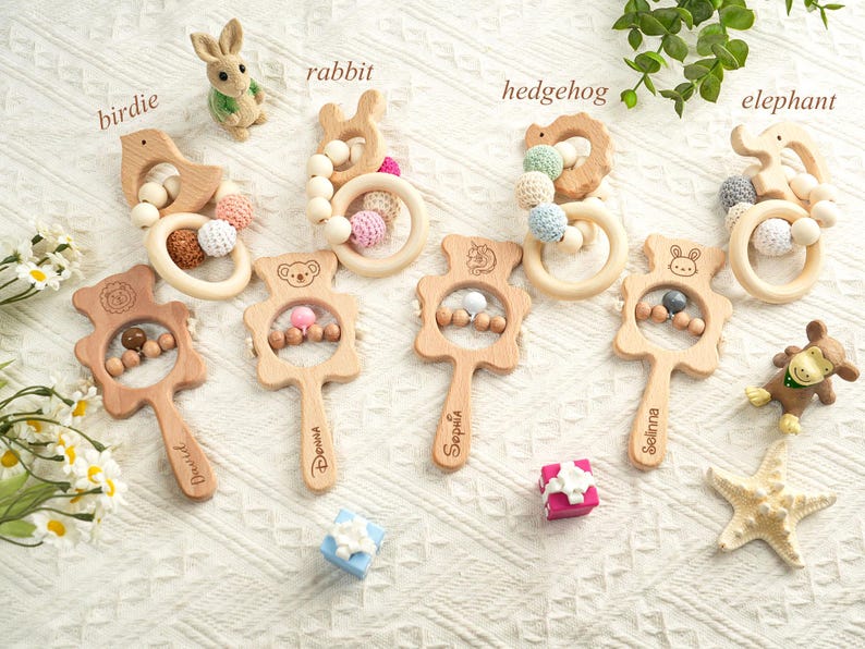 South Rattle Design Personalized Rattle for Baby,custom Wooden Baby Rattle,engraved Rattle ...