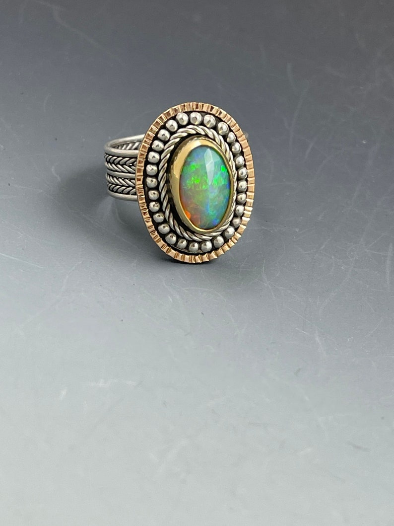 Fancy Braided Faceted Opal Ring image 5