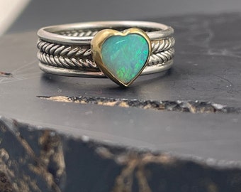 Australian Opal Heart Ring