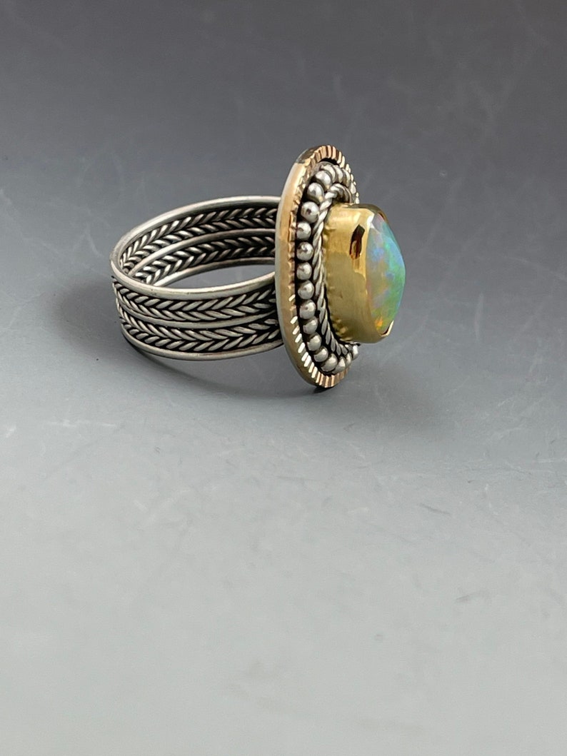 Fancy Braided Faceted Opal Ring image 8