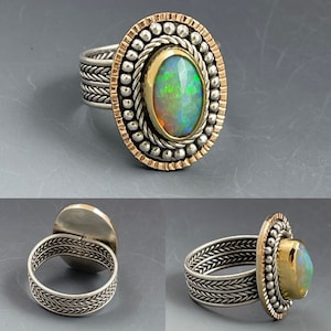 Fancy Braided Faceted Opal Ring image 1