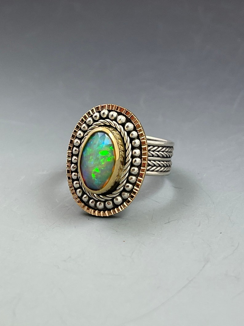 Fancy Braided Faceted Opal Ring image 4