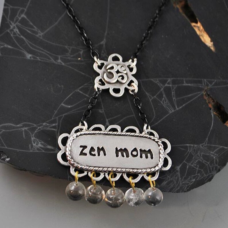 Zen Mom Om Necklace Etsy
