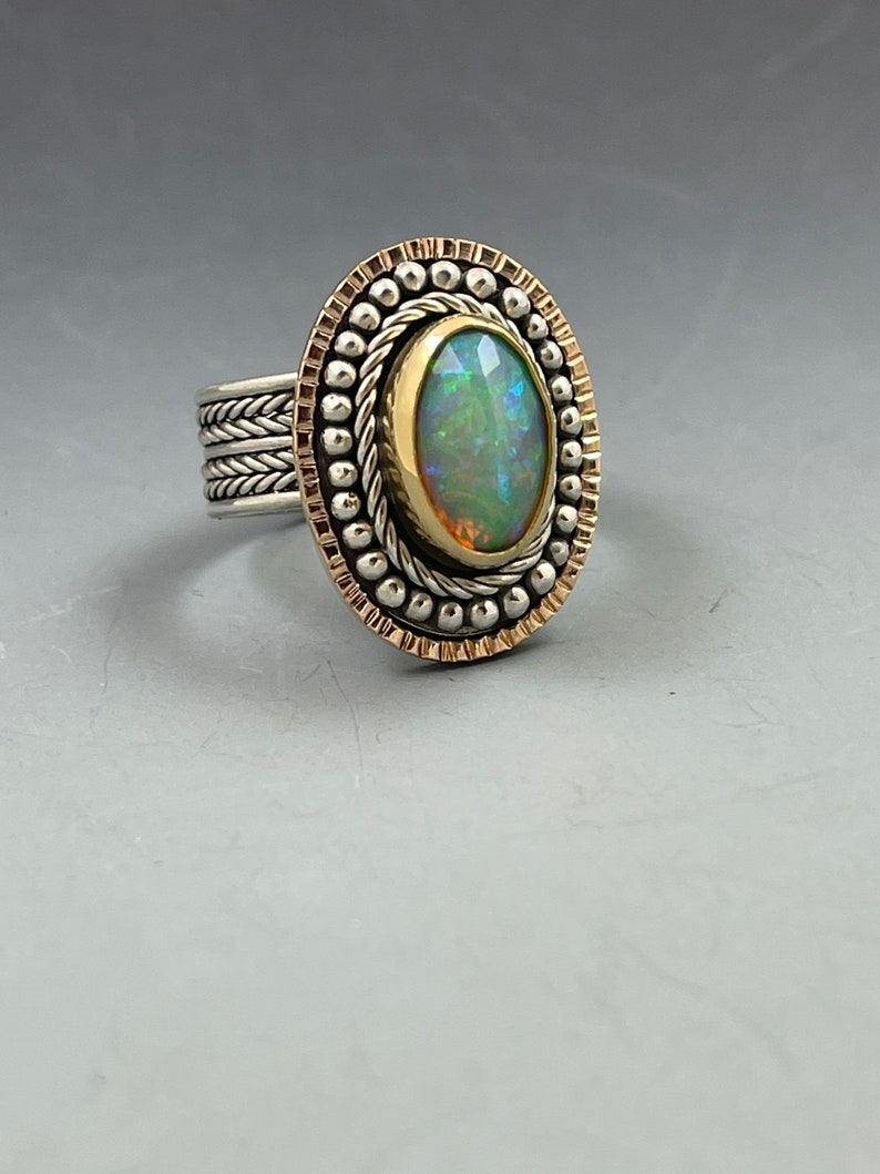 Fancy Braided Faceted Opal Ring image 6