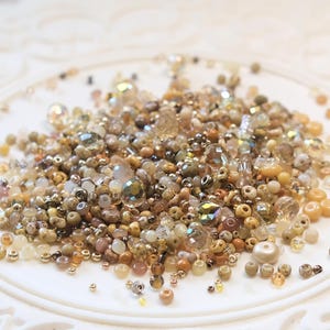 Retro Yellow Glass Bead Soup: DIY Jewelry Making Beads (2-10mm)