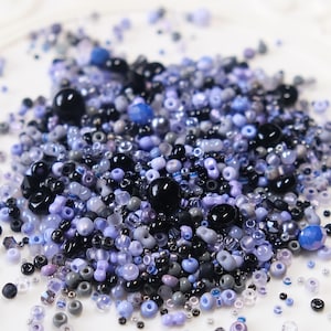 Black & Purple Bead Soup Mix: 2-10mm DIY Jewelry Making