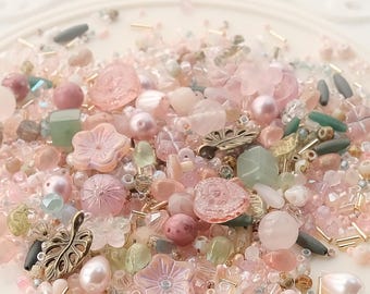 Vintage Rose Bead Soup Mix V12.0 DIY Jewellery, Glass Gemstone Pearls #86