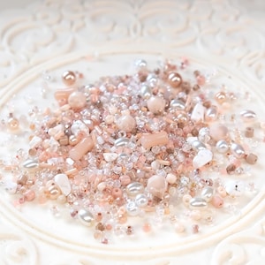 Peach Fuzz Glass Bead Soup: 2-8mm DIY Jewelry Making