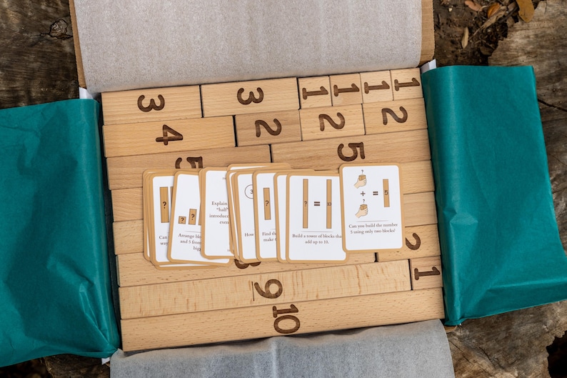 Montessori Wooden Number Blocks Set: Beechwood Math STEM Toy - Etsy