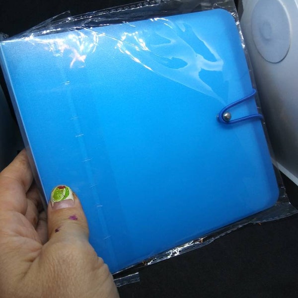 CD DVD case storage solution for square nail art stamping plates blue holder for 12 plates