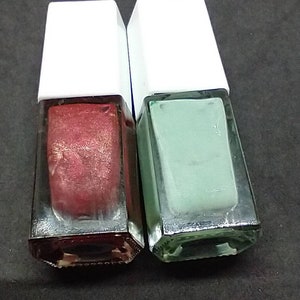 Vintage Fingernail Polish Lacquer Elf used 71813-2 cranberry 71813-8 mint cream image 2