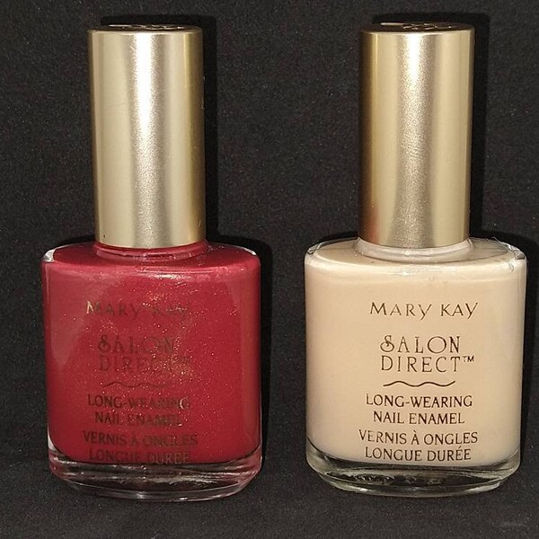 Vintage Nail Polish used Mary Kay Salon Direct Ginger red French Vanilla