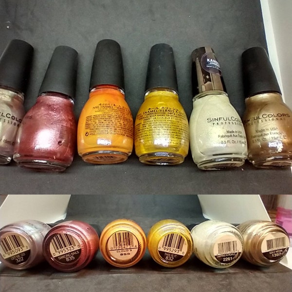 Vintage Nail Polish used Sinful Colors 322 835 853 832 2261 1397 1492