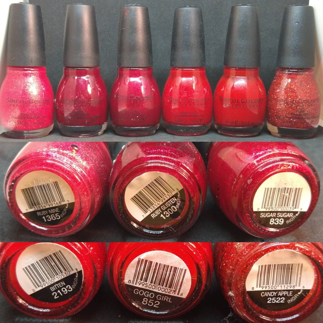 Vintage Nail Polish Used Sinful Colors 1365 Ruby Mine 839 Etsy