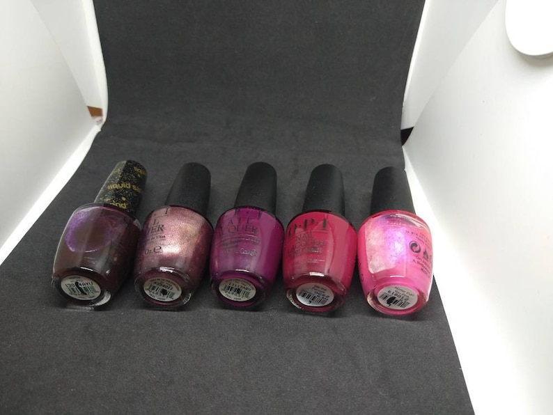 Vintage Nail Polish Lacquer OPI NLM52 Vesper NLH49 star ferry NLF62 car-pool lane NLW64 we the female NLN36 hotter than you pink image 2