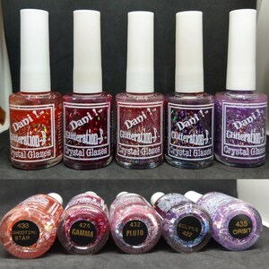 Vintage Nail Polish NEW by Dani Nail Enamel Glitteration-8 429 Light Years 436 atlantis 438 423 433 425 gamma 422 435 432 holo bar glitter image 7