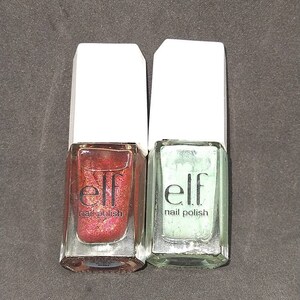 Vintage Fingernail Polish Lacquer Elf used 71813-2 cranberry 71813-8 mint cream 画像 1