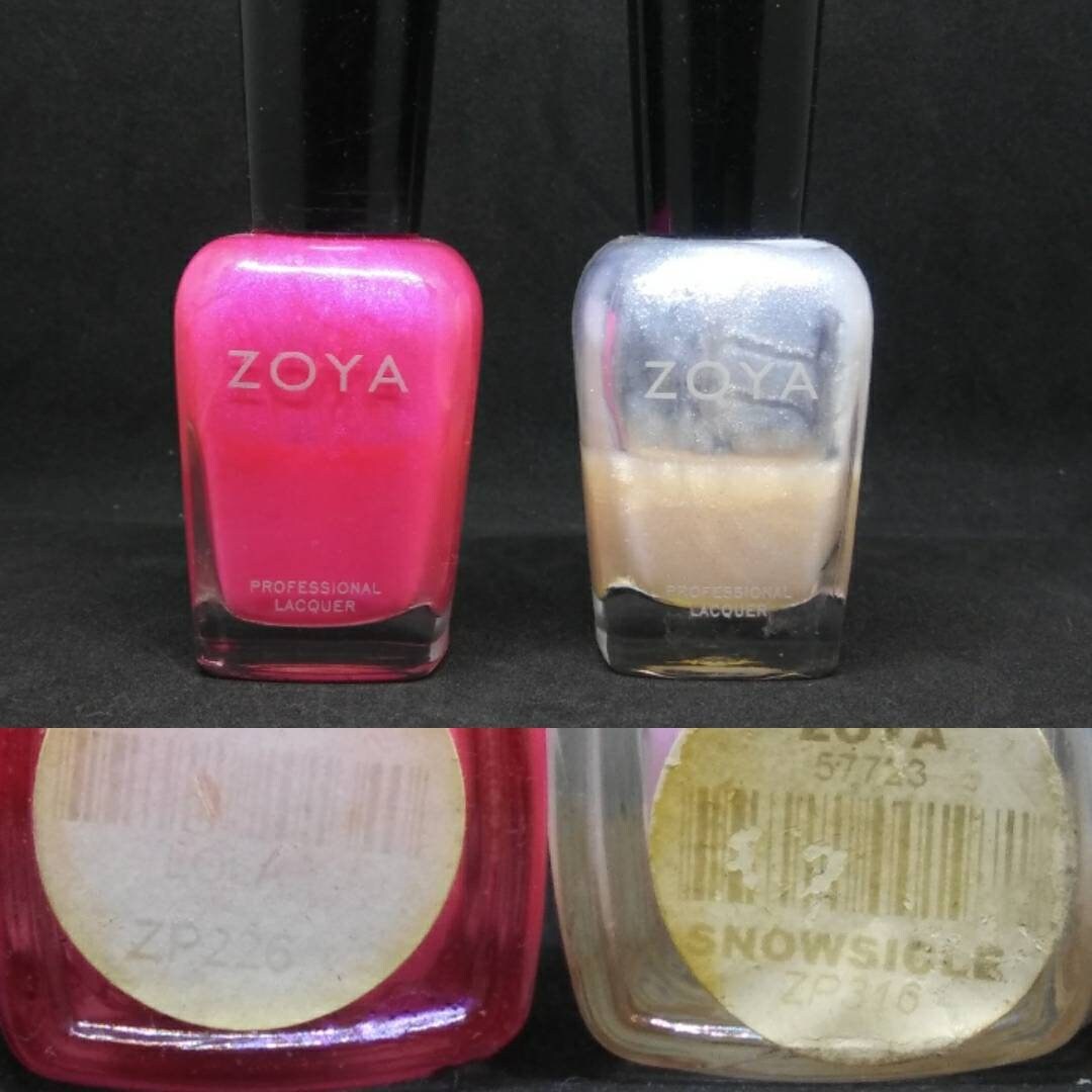 Vintage Nail Polish Used Zoya ZP316 Snowsicle ZP226 Lola