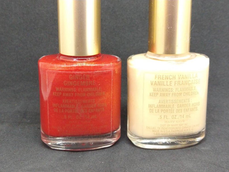 Vintage Nail Polish used Mary Kay Salon Direct Ginger red French Vanilla image 3