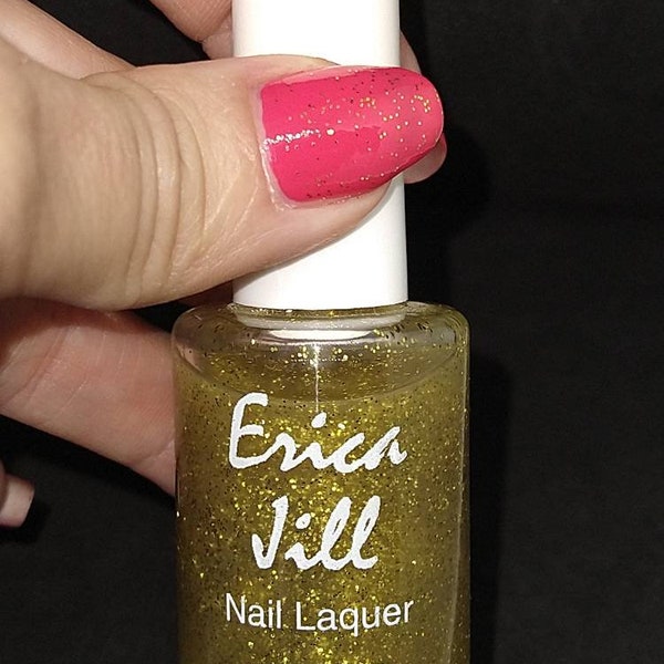 NEW Nail Polish by Erica Jill Nail Lacquer #8 gold glitter topper