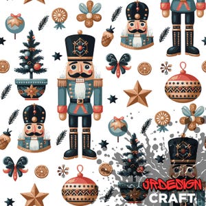 Nutcracker Seamless Design | Digital Paper | Christmas| Digital Download