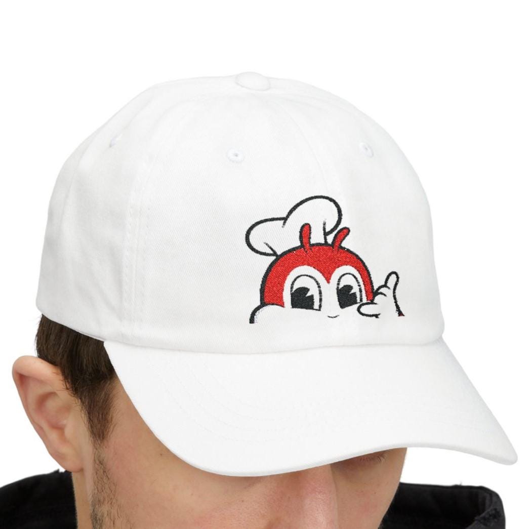 Jollibee Hat Handmade in USA Embroidered Filipino Pride Pinoy Chickenjoy Dad Cap Jollibee Philippines Classic Dad Cap, Jollibee USA, Jollibee  main image 3