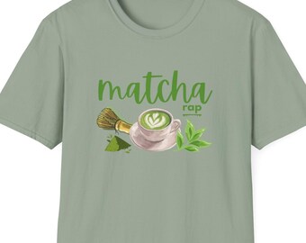 Matcha-rap Unisex Softstyle T-Shirt, Matcha Lover Tee, Green Tea Shirt, Japanese Tea Apparel, Hip Hop Inspired Top, Philippines Apparel