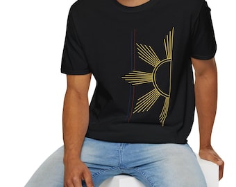 3 Stars And A Sun Philippines Colored Unisex Softstyle Front & Back Print Shirt, Pinoy Shirt, Pinoy Pride, Philippines Apparel