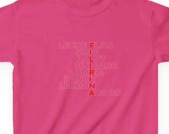 Filipina Kids Shirt, Philippines Shirt, Filipino Food Shirt, Adobo Shirt, Lechon Shirt, Lumpia Shirt, Pinoy Pride, Philippines Apparel