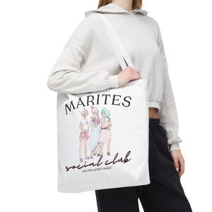 Marites Social Club Philippines Canvas Tote Bag, Philippines Tote Bag, Filipino Tote Bag, Pinoy Pride, Philippines Accessories