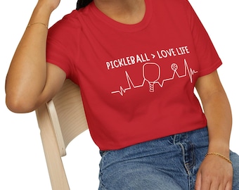 Pickleball > Love Life Unisex Softstyle Shirt, Pickleball Lover Tee, Funny Pickleball Shirt, Pickleball Player Fan Gift, Pinoy Pride