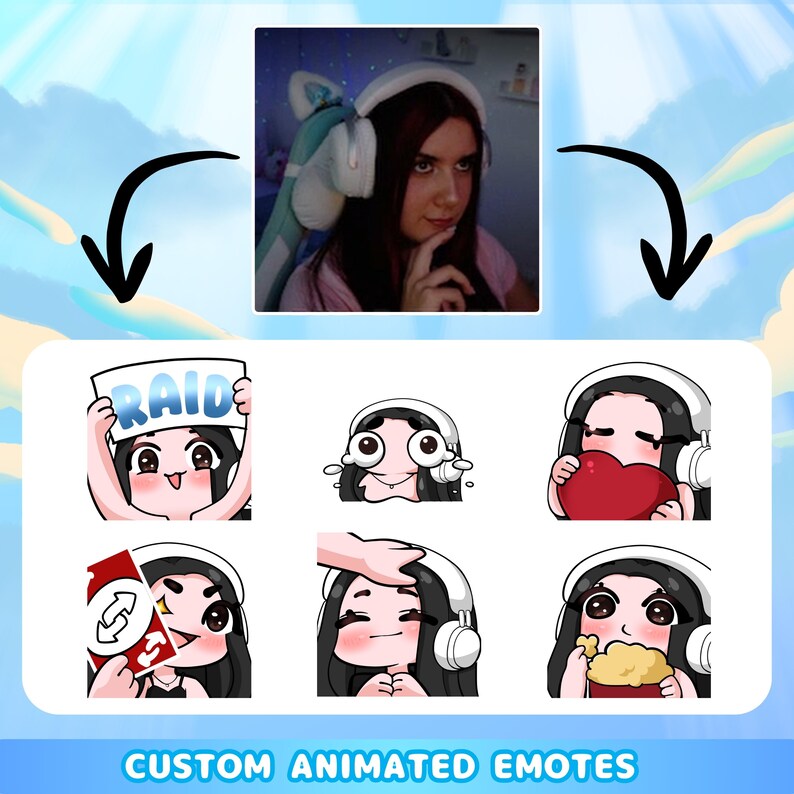 Custom Animated Twitch Emotes: Kawaii GIF Emojis - Etsy