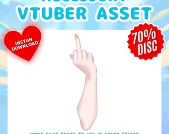 Activo de dedo medio de Vtuber: gesto de mano manipulado para VTube Studio