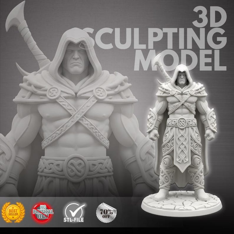 Custom DnD Miniature | Fantasy Character 3D Model Sculpting | STL File for 3D Printing image 10