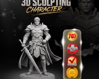 Custom DnD Miniature | Fantasy Character 3D Model Sculpting | STL File for 3D Printing