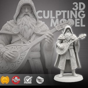 Custom DnD Miniature | Fantasy Character 3D Model Sculpting | STL File for 3D Printing image 1