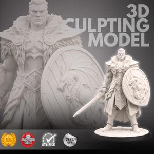 Custom DnD Miniature | Fantasy Character 3D Model Sculpting | STL File for 3D Printing image 3