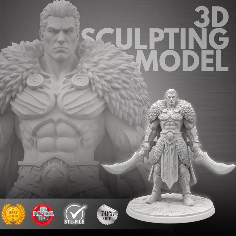 Custom DnD Miniature | Fantasy Character 3D Model Sculpting | STL File for 3D Printing image 9