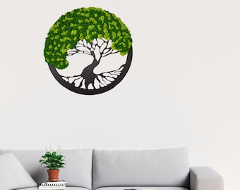 Moss wall art | Tree of life | Tree of life with moss | Tree with moss | moss tree | Gift | Gift for family | Natural decoration
