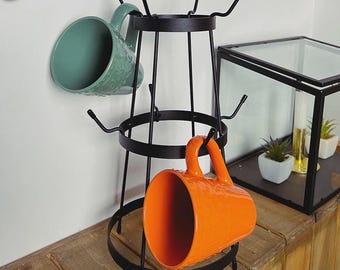 Metal Cup Holder Stand - Stylish Kitchen Organizer for Coffee and Tea Mugs - Space-Saving, Durable Design, Perfect for Home and Café