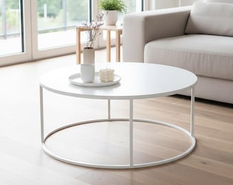 Mesa de centro redonda, mesa de centro moderna em metal, móveis minimalistas para sala de estar, mesa de centro contemporânea