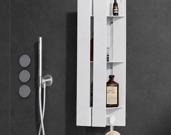 Steel vertical bathroom shelf, high-quality metal steel multi-purpose bathroom shelf, floating shelves for bathroom storage, shelving units