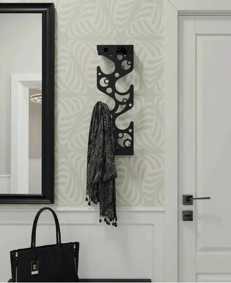Minimalist Wall Hook | Modern Metal Coat Rack | Vertical Entryway ...
