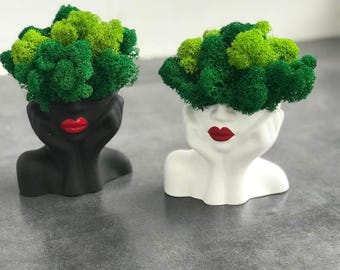 Dreamy Women Pot | Abstract Face Sculpture Planter | Modern Ceramic Art Pot for Indoor Plants | Handmade Unique Home Decor