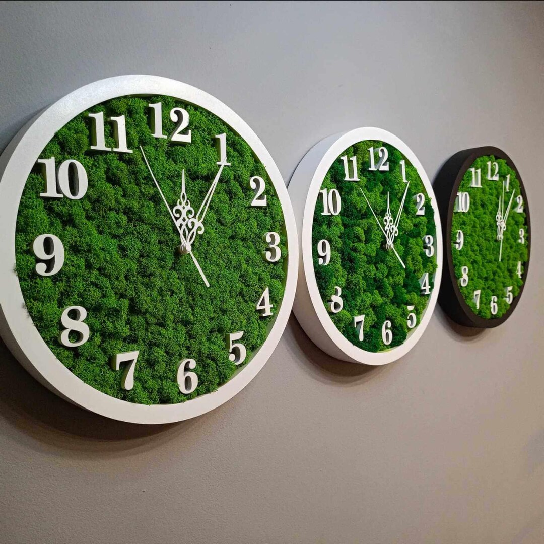 Moss Wall Clock | Moss Art Clock | Unique Home Decor Clock | Unique ...