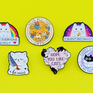 Épingles en émail chat mignon, épingles en métal, épingles rigolotes, épingles imperméables, badge, broche