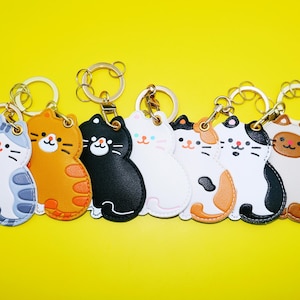 Support pour AirTag chat mignon, porte-clés, breloque pour sac, étui en cuir pour AirTag