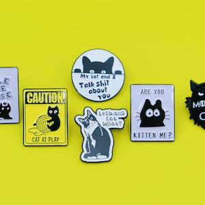Cute Cat Enamel Pins, Metal Pins, Funny Pins, Waterproof Pins, badge, brooch